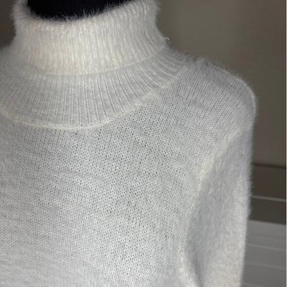 Bardot Lavinia Brushed Long Sleeve Turtleneck Sweater Midi Dress Ivory Size L - Picture 9 of 14